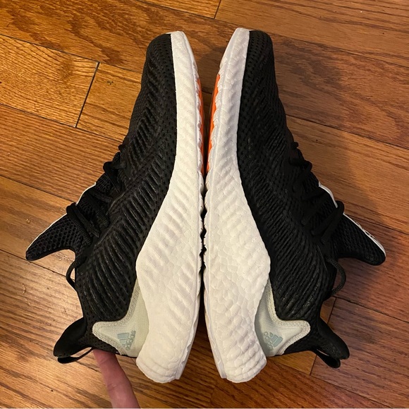 Adidas Parkey Alphaboost Alpha Boost black white mesh no tongue lace up sneakers - Picture 6 of 11